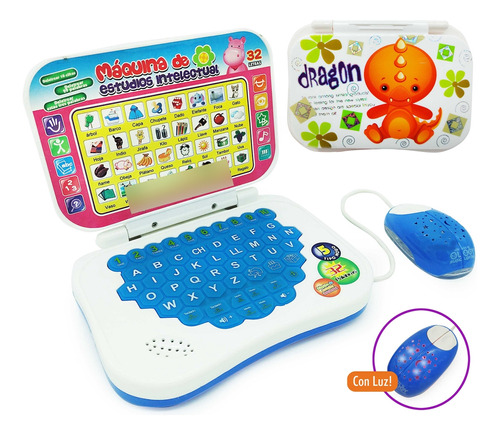 Computadora Interactiva Para Niño,español Con Luz,mouse 2456