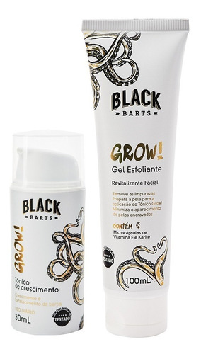 Kit Grow! Blend Acelera Crescimento Falhas Barba Black Barts