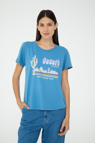 Remera Portsaid Arizona Cuello Redondo Estampada Para Mujer