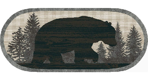 Alfombra Decorativa Papa Bear, 20x44, Gris