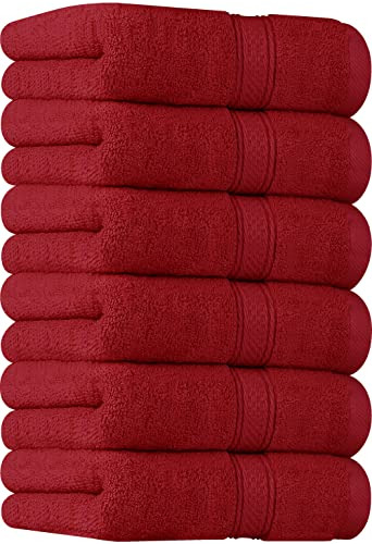 Toalla Para Manos De Algodon 16x28 Pulgadas Color Rojo 6 Pz