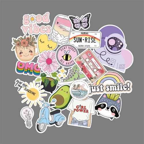 Etiquetas Stickers Calcos X22 Girl Power Aptas Para Termo