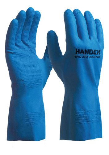 Luva Handex Hand Látex Silver Azul - Ca: 47.063