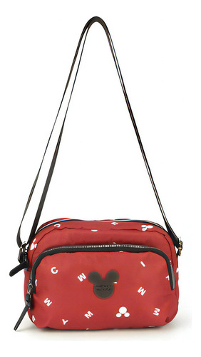 Bolsa Feminina Transversal Do Mickey Mouse - Luxcel Cor Vermelho