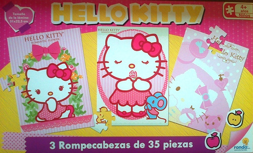 Rompecabeza Hello Kitty 3x35 Pzas Sanrio Ronda Ofertaa!