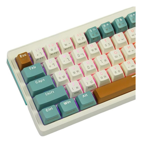 Teclado Mecânico Zifriend Za68 Pro 68 Teclas Rgb Branco/verde Inglês