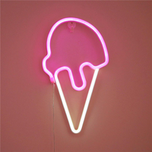 Helado Neón Hogar Luz Nocturna Portátil Lámpara