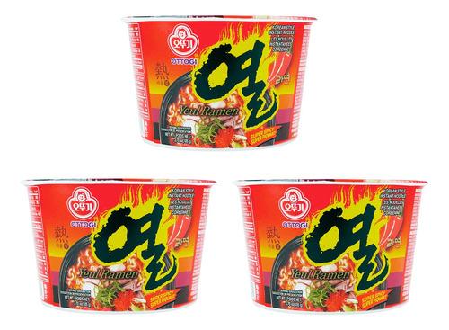 Sopa Ottogi Yeul Ramen Super Spicy Bowl Tazon 3 Piezas 105g