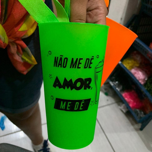 10 Copo Personalizado Carnaval Com Cordão 500 Ml