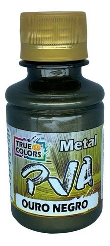 Tinta Pva Metal Colorido 100ml - True Colors - Pronto Cor Ouro Negro - 7981