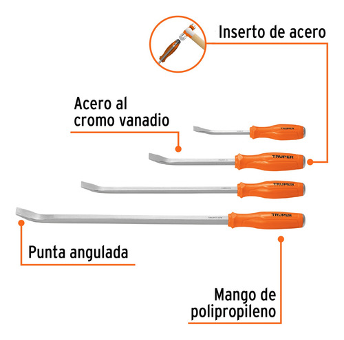 Juego Con 4 Barras De Palanca, Truper 101047