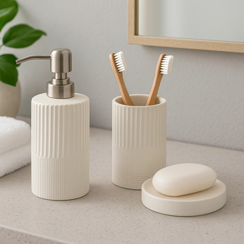 Set De Baño 3pz Jabonera+vaso+portajabon Mod.31-cz009