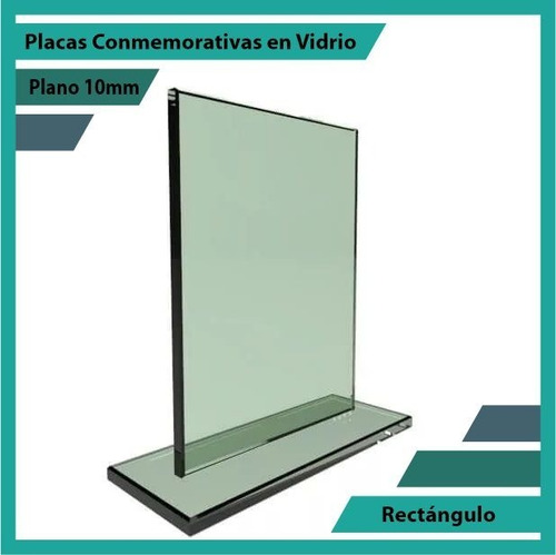 Trofeo En Cristal Referencia Rectangulo Pulido Plano 10mm