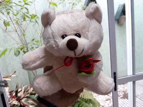 Ursinho Urso Mini Pelúcia Don Juan 20cm Com Flores Presente
