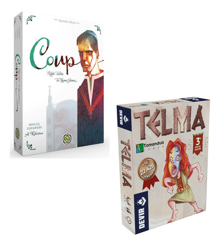 Kit Jogos De Cartas Coup 2ª Edição E Telma 3ª Edição