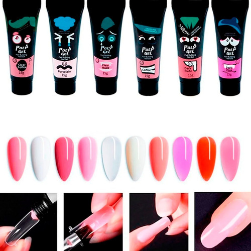 Set Accesorios Para Decoración Uñas Polygel 15 Ml Pinzas Color 04- Nude Pink