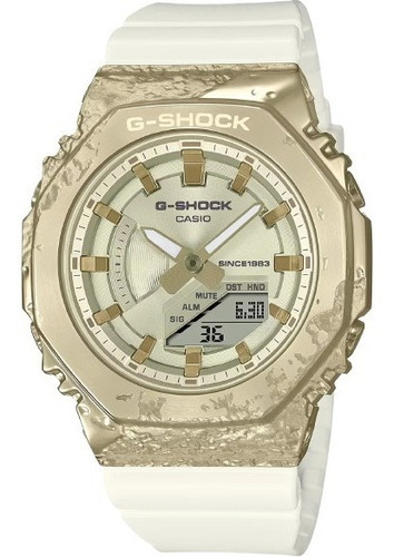 Relógio Casio G-shock Adventure's Gem Stone Gm-s2140gem-9adr Cor Da Correia Branco Cor Do Bisel Ouro Velho Cor Do Fundo Ouro Velho