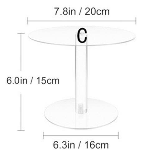 Soporte Acrílico Para Tartas N, Redondos, Para Mesa De Postr