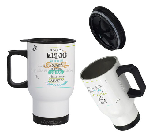 Mug Vaso Termico Viajero Para Carro Regalo Papá Padre 24