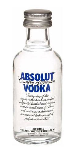 Miniatura Vodka Absolut Vidrio X50cc 