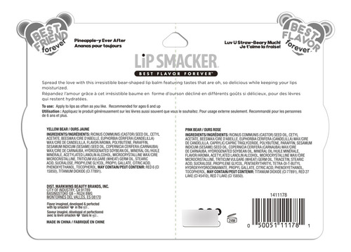 Balsamo Labial Lip Smacker Sugar Bear Bálsamo Labial Uva-4-u