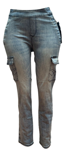 Jeans Dama Talla Extra Grande Stretch Mezclilla Corte Recto