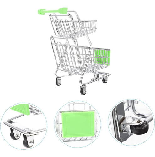Mini Carrito De Compras Supermercado Multiusos Metal 2 Pzs
