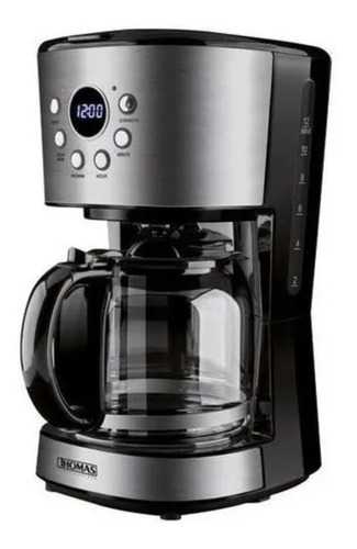 Imagen 1 de 4 de Cafetera Thomas TH-141DI automática negra y inox de filtro