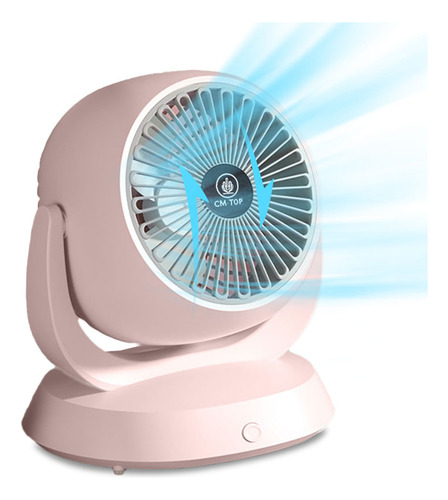 Ventilador De Escritorio CM-TOP FS283-D 5V Portátil Usb Recargable Para Oficina Casa Aspas Plástico Color Rosa