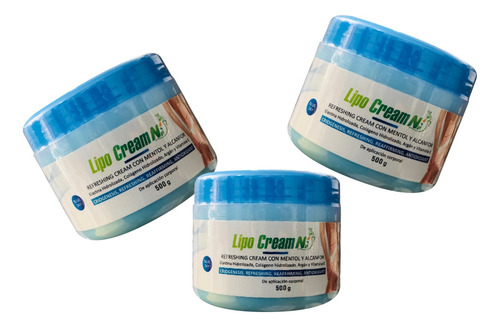 3 Crema Reductora Para Abdomen Lipo Cream Tapa Azul