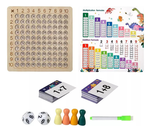 Juego De Mesa Puzzle Montessori Multiplication Para Niños