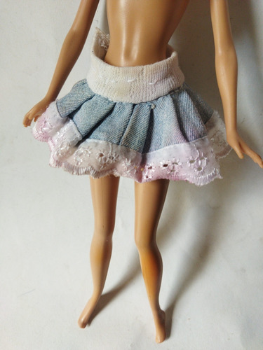 Barbie Solo Ropa Vestido Mezclilla Deslavado Olanes 