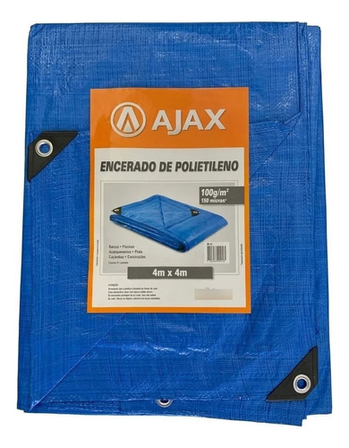 Lona De Polietileno Ajax 150 Micras 4x4m Azul