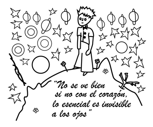 Imagen 2 de 5 de Vinilos Decorativos Principito Planeta Estrellas