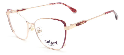Armação De Óculos Colcci C6254e6054 Vermelho Brilho Tamanho 54