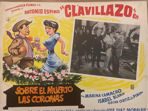 Sobre El Muerto Las Coronas. Clavillazo. Lobby Card. Usado.