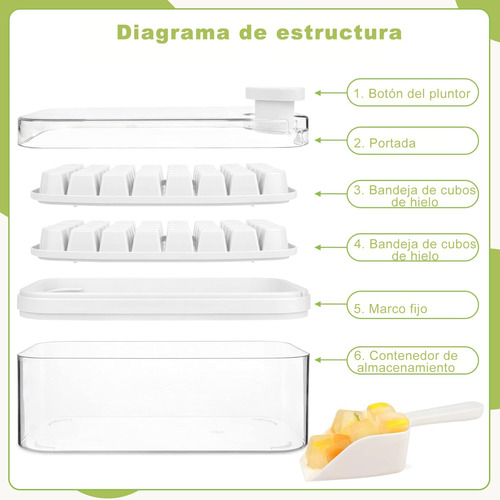 Hielos Molde, Molde Para Hielos Con Tapa Y Cubitera, Moldes