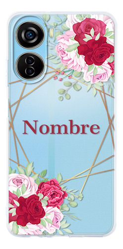 Funda Zte Uso Rudo Flores Personalizada Con Tu Nombre