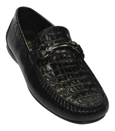 Mocasines Leon Hombre Piel Con Grabado De Cocodrilo 1374