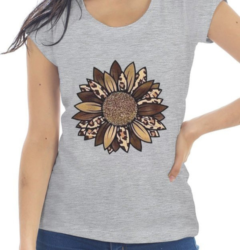 Remera Flor Animal Print Mujer