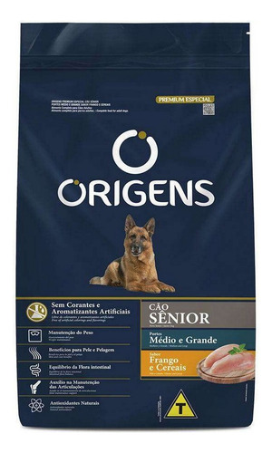 Ração Seca Para Cães Senior Frango E Cereais 3kg Origens