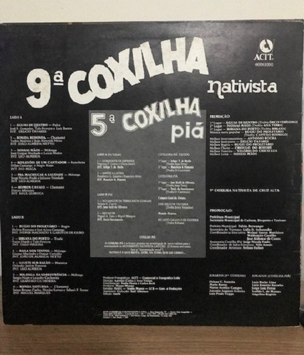 Imagem 2 de 2 de Lp - Coxilha Nativista - 9ª Edição