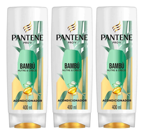 3 Acondicionador Pantene Pro-v Bambú Nutre Y Crece 400ml