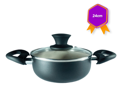 Panela Caçarola Revestimento Cerâmica Com Tampa 24 Cm Mônaco