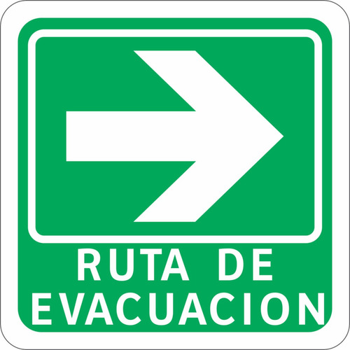 Ruta De Evacuación Derecha 2 Pzas. Estireno 25x25 Sin Foto