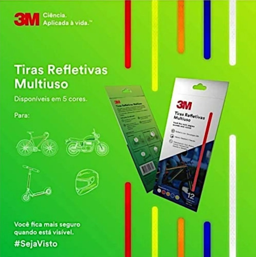 Imagem 5 de 8 de Fitas Refletivas 3m- Azul Bco Amar Verm Lar 12 Por Emb