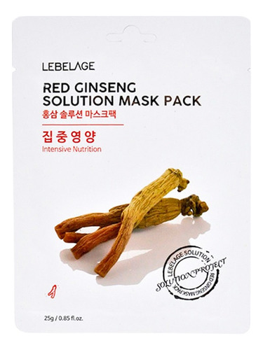 Bidameun Mascarilla Coreana De Ginseng Rojo 1 Caja (10 Pz)