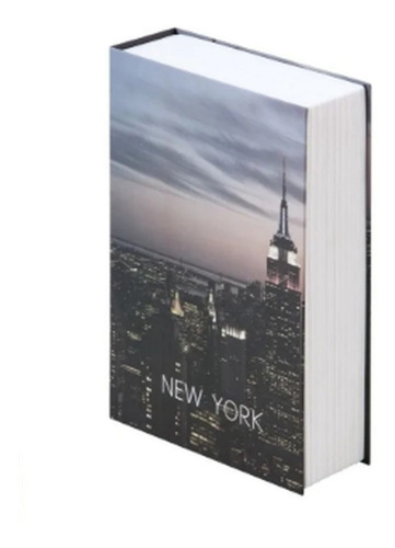 Imagem 2 de 8 de Cofre Camuflado Com Chave Em Formato Livro Grande New York