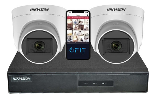 Camara Seguridad Kit Hikvision Dvr 7104 4 Ch + 2 Domos 720p