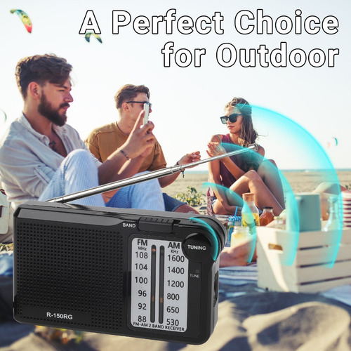 Rádio Portátil Am/fm Recarregavel 355 Com Entrada Usb Type-c